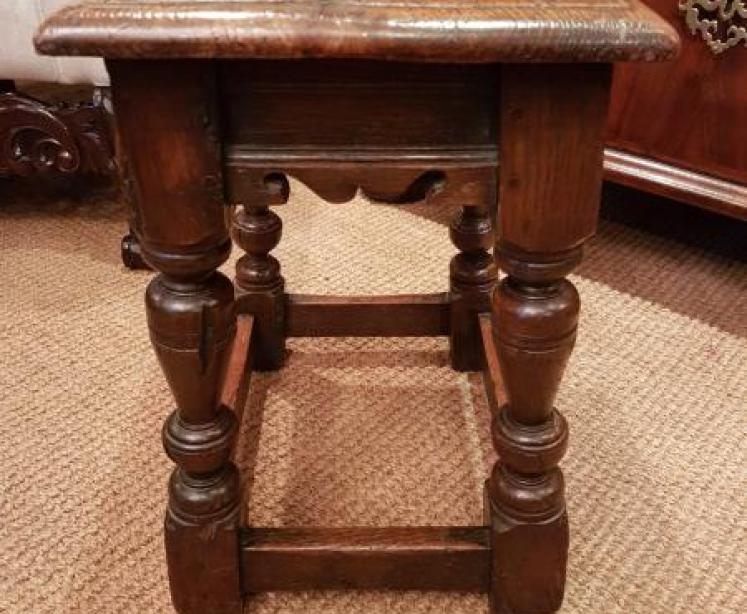 Antique George II Style Oak Joint Stool - Image 2