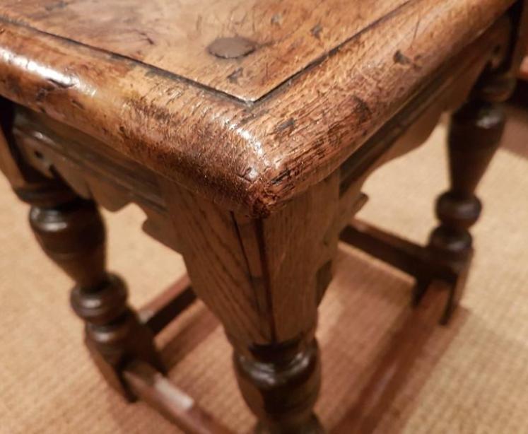 Antique George II Style Oak Joint Stool - Image 5