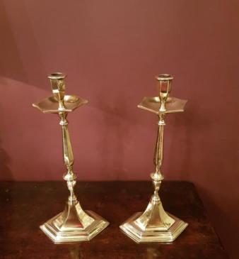 Pair of Regency Period Brass Candlesticks