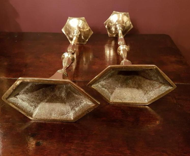 Pair of Regency Period Brass Candlesticks - Image 4