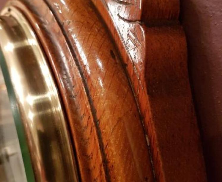 Victorian Carved Oak Android Banjo Barometer - Image 5