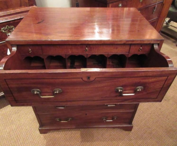Small George III Antique Secretaire Military Chest - Image 4