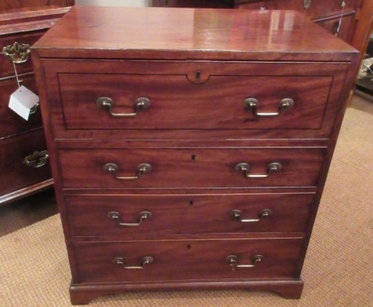 Small George III Antique Secretaire Military Chest - Image 5