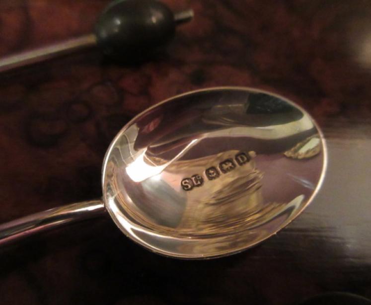 George V Period Silver Enamel Coffee Spoon Boxed Set - Image 4