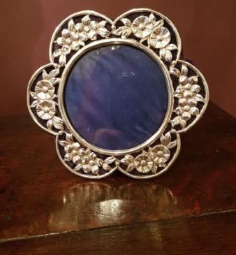 Victorian Silver Floral Design Photo Frame
