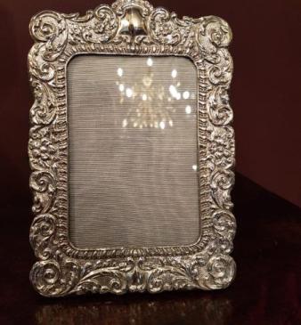 Decorative Victorian Silver Photo Frame