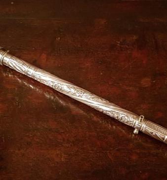 Rare Victorian Silver Vesta and Wax Holder