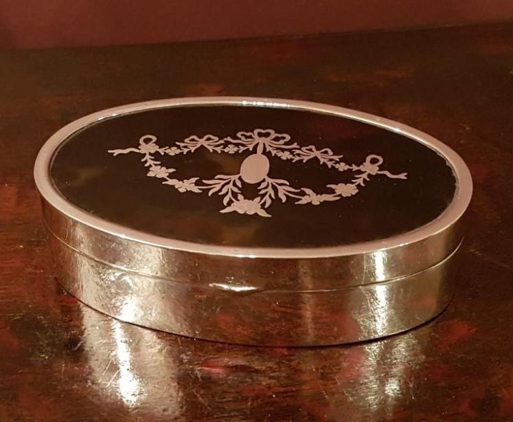 Silver and Tortoise Shell Ring Box - Image 1