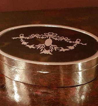 Silver and Tortoise Shell Ring Box