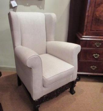 Victorian Upholstered Wing Back Armchair