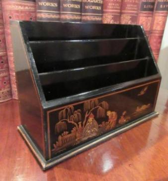 Antique Chinoiserie Lacquered Letter Rack