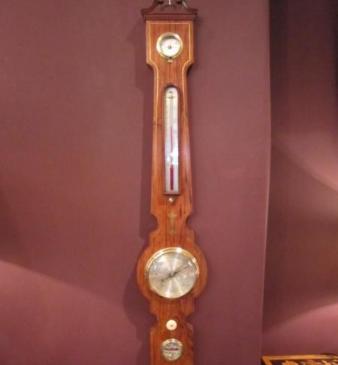 Rare 19th Century Rosewood 5" Dial Banjo Barometer