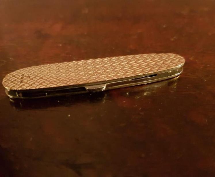 Engine Turned Finish Gold Pen Knife - Image 2