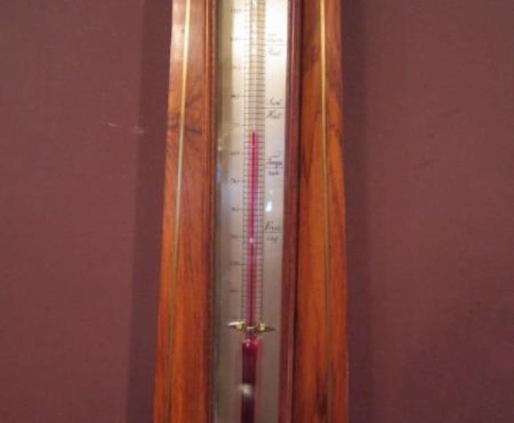 Rare 19th Century Rosewood 5" Dial Banjo Barometer - Image 4