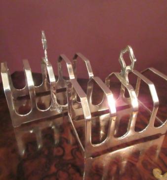 Pair of George VI Period Silver Toast Racks