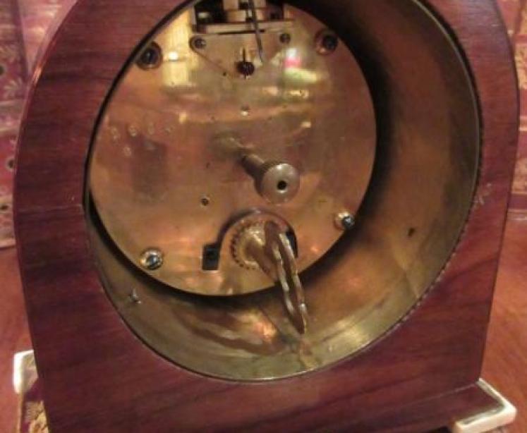 Antique Chinioserie Tortoiseshell Mantel Clock - Image 4