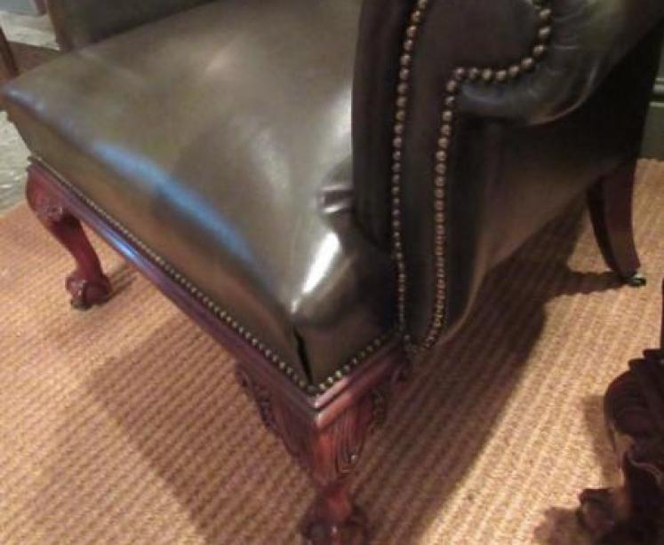 Superb Pair of Matching Victorian Leather Wing Armchairs - Image 2