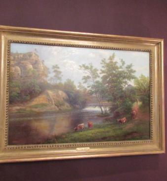 Fine Victorian Oil Painting by William Mellor 'On the Nidd'