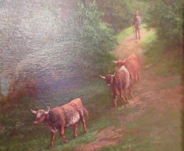 Fine Victorian Oil Painting by William Mellor 'On the Nidd' - Image 3