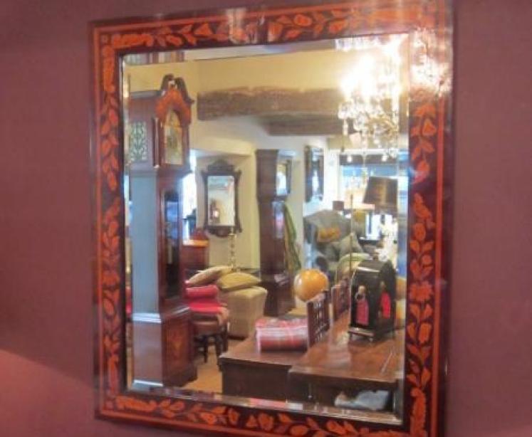 Superb George III Walnut & Marquetry Inlaid Mirror - Image 1