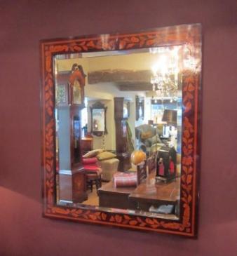 Superb George III Walnut & Marquetry Inlaid Mirror