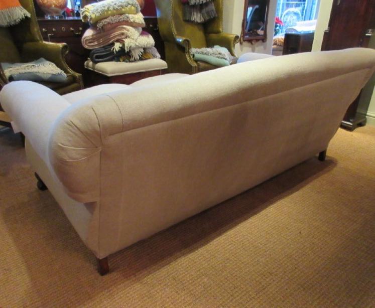 Antique Upholstered Walnut Framed Settee - Image 4