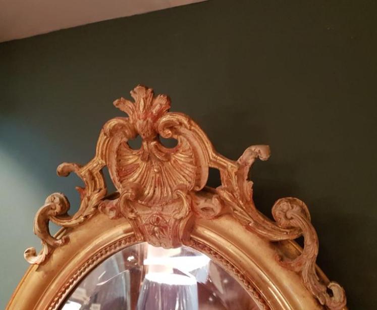 Superb Victorian Timber Gilt Oval Mirror - Image 3