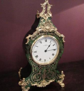 19th Century Antique Boulle Inlaid Mantel Clock
