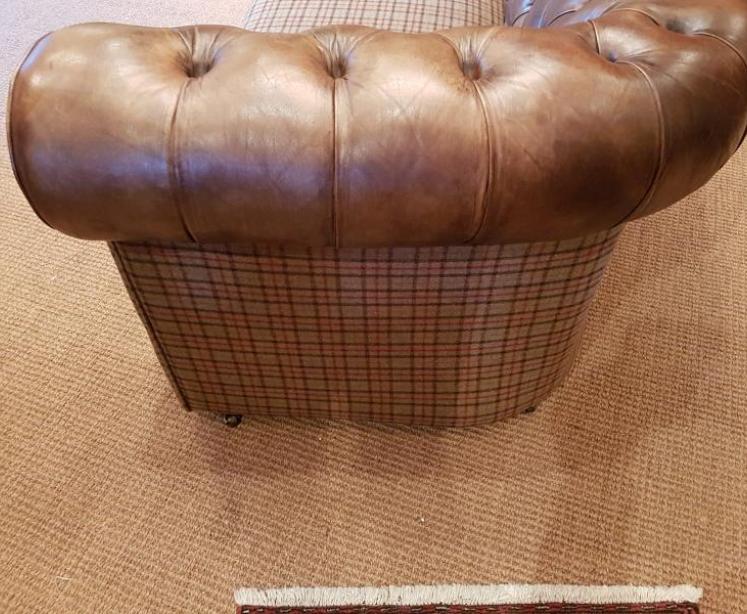 1930's Chesterfield Sofa with Original Hide Upholstery  - Image 3