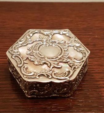 Victorian Silver and Mother of Pearl Box