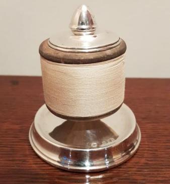 George V Period Silver Cotton Dispenser